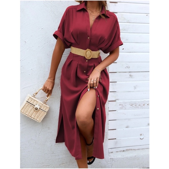 Boho Button up Minimalist Shirt Dress - Picture 8 of 16